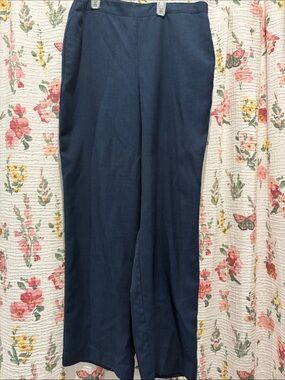 Womens Navy Relaxed Dress Pants with elastic waistband